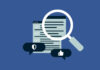 A magnifying glass over code signifying software audit.